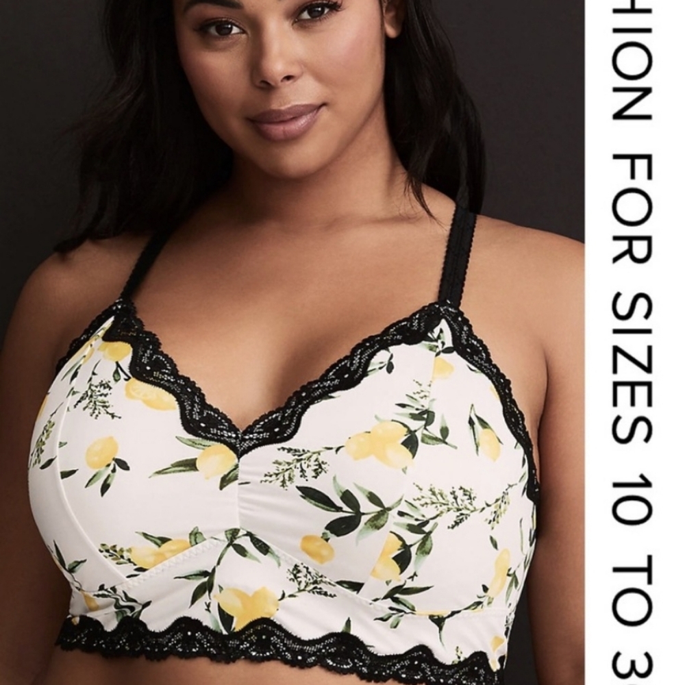 Torrid White Lemon Microfiber Bralette